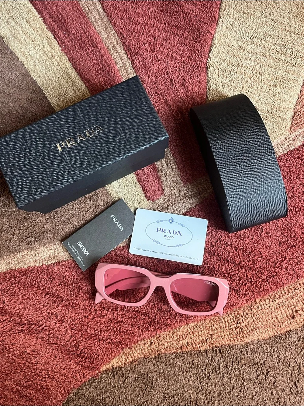 Prada Pink Rectangular Sunglasses